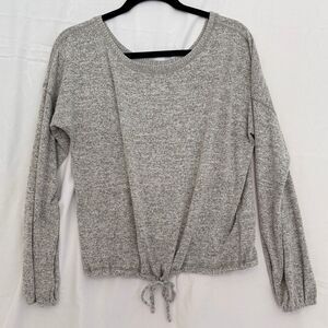 Abercrombie and Fitch Soft and Cozy Off Shoulder Sweater Light Gray Size Large